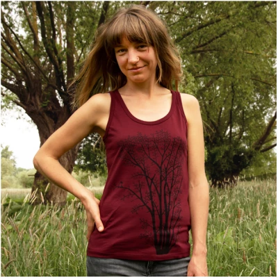 Cmig Damen Tank-Top Erle mit Elster in burgundy