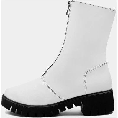 Cyber Boots White cactus leather ankle boots