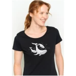 GREENBOMB Animal Flying Whale Loves - T-Shirt für Damen