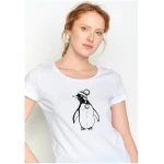 GREENBOMB Animal Penguine Cap Loves - T-Shirt für Damen