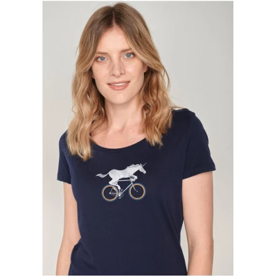 GREENBOMB Bike Unicorn Loves - T-Shirt für Damen