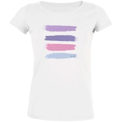 Human Family Damen Bio T-Shirt "Desires - Stripes" in weiss und schwarz