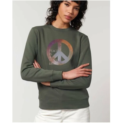 Kultgut Biofair vegan Sweater - Supersofte Biobaumwolle / Peace is a Human Right