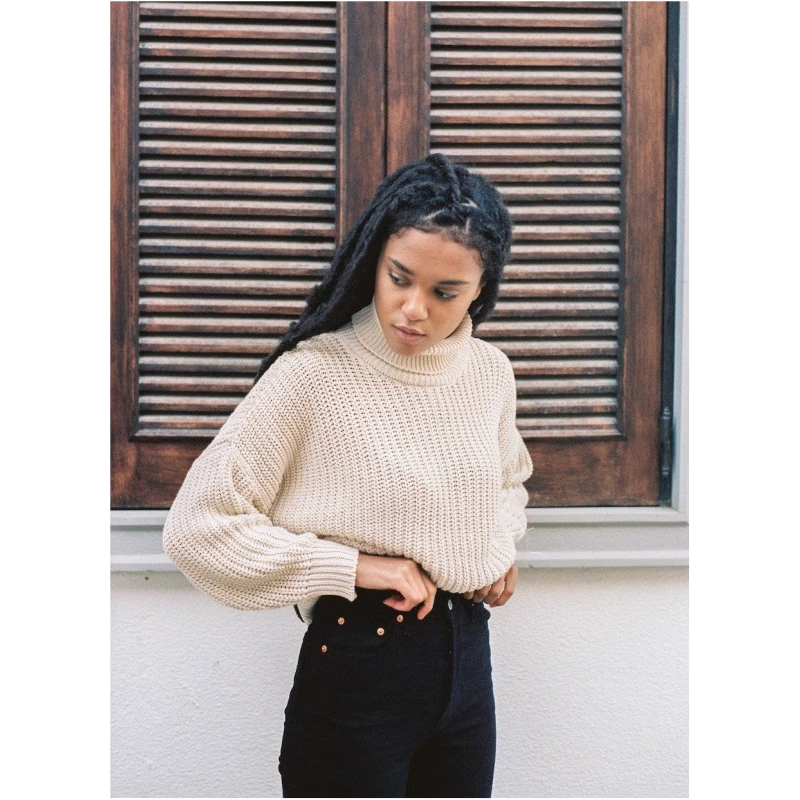 Penelope Turtleneck Knit Sweater - Ivory