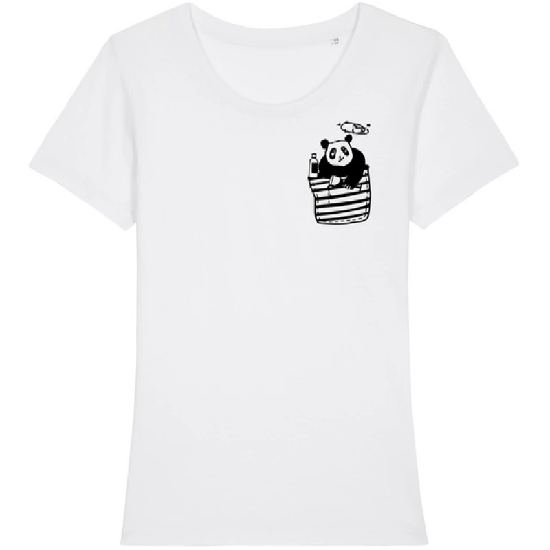 Pingzi Panda - Brust Motiv - päfjes Fair Wear Frauen T-Shirt - White