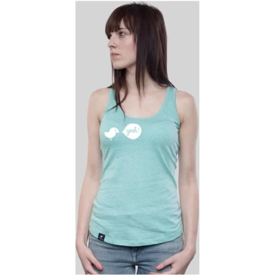 SILBERFISCHER Tank Shirt Mid Heather Green "Birdy Yeah"