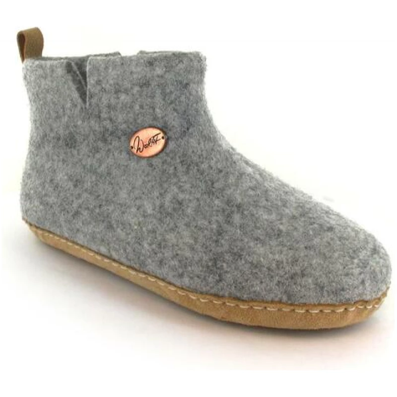 WoolFit Barfuß-Hüttenschuhe "Yeti" - kuschlig warme Filz-Boots aus 100% Wolle mit selbstformendem Fußbett