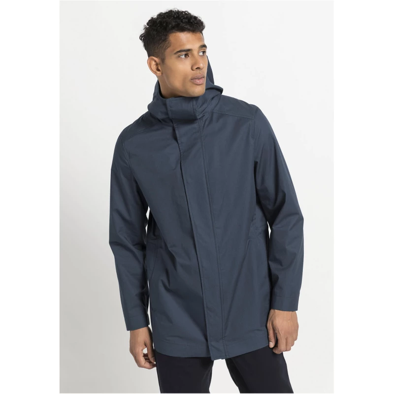 hessnatur Herren Parka Nature Shell aus Bio-Baumwolle - blau - Größe 52