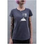 ilovemixtapes Damen T-Shirt Karma regelt das schon aus Biobaumwolle Made in Portugal dunkelgrau