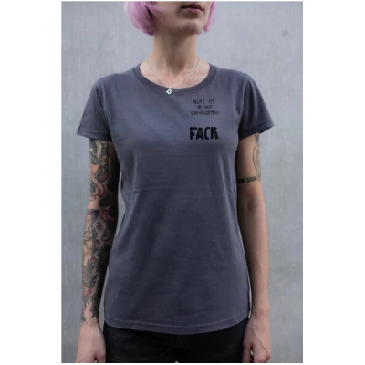 ilovemixtapes Frauen T-Shirt FACK von HALFBIRD washed darkgrey / ILP05