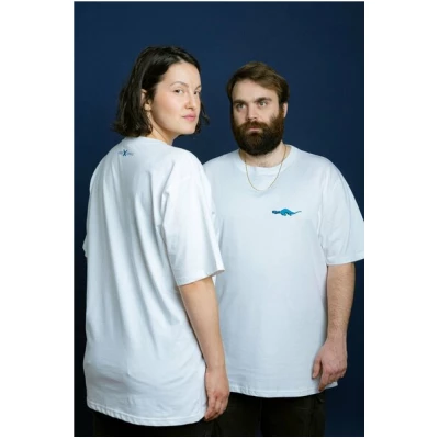 kreuzueber Ueber X Gringo uebergringo Unisex Oversize T-Shirt Weiss (Künstler-Le)