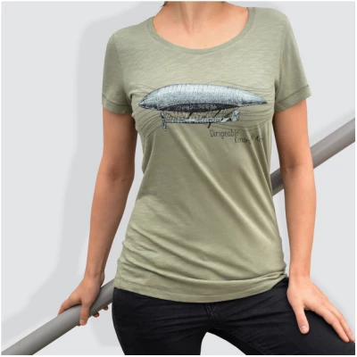 little kiwi Damen T-Shirt, "Dirigeable", Light Khaki