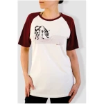 little kiwi Damen T-Shirt, "Eselchen", Burgundy/Vintage White