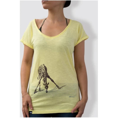 little kiwi Damen T-Shirt, "In der Savanne", Iris Yellow