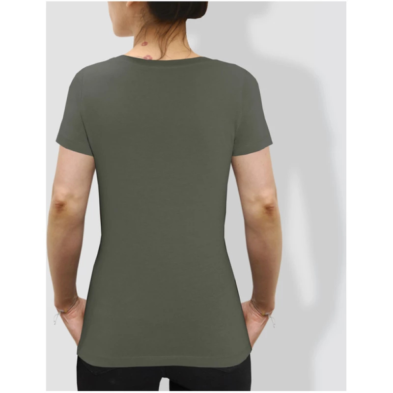 little kiwi Damen T-Shirt, "Kein Tag ohne einen Strich", Khaki