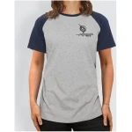 little kiwi Damen T-Shirt, "Kleiner Kiwi", Heather Ash/Navy