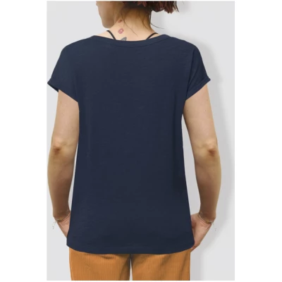 little kiwi Damen T-Shirt, "Rückenwind", Navy, locker geschnitten