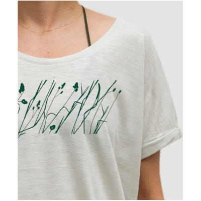 little kiwi Damen T-Shirt, "Wiese", Weiss - Opaline/White