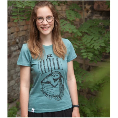 päfjes Felix Faultier / Sloth - Frauen T-Shirt - aus Baumwolle Bio - Slub Mint