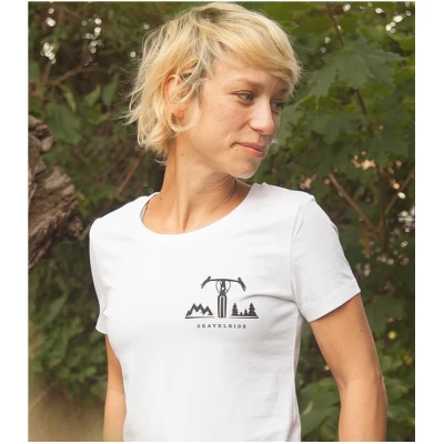 päfjes Gravelride - Gravel Brust - Fair Wear Frauen T-Shirt - White