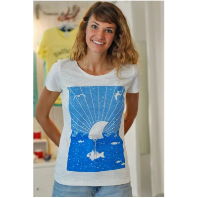 päfjes T-Shirt "Hai Fisch" Fin Flosse - Fair Wear Frauen T-Shirt