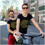 roots of compassion Fahrräder T-Shirt bio & fair & vegan - taillierter Schnitt - Fahrrad, critical mass