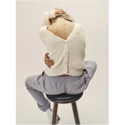 Knitted Cardigan White - Sustainable Cotton