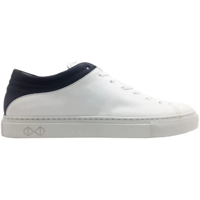 Sneaker aus Leder "nat-2 Sleek Low white navy" in weiß und blau
