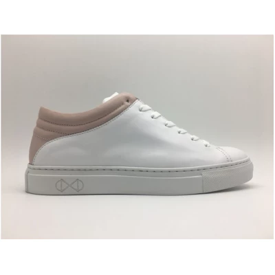 Sneaker aus Leder "nat-2 Sleek Low white rose" in weiß und rosa