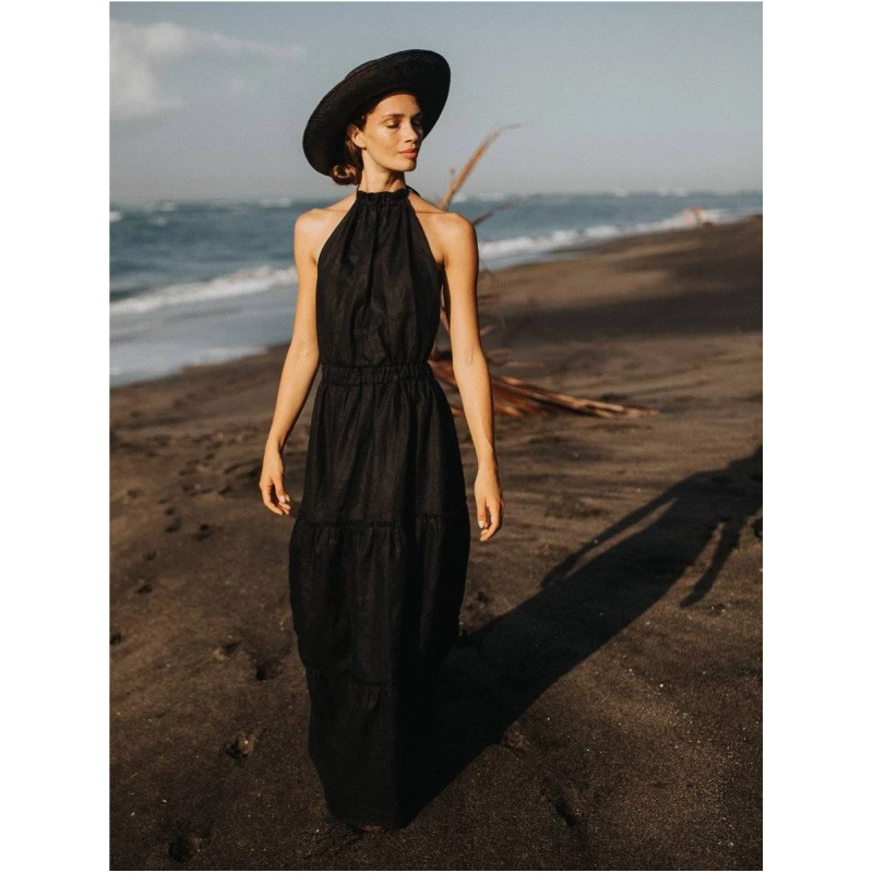 Annely Backless Dress in Black