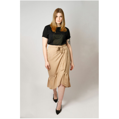 Barbeck Volant Wickelrock aus TENCEL, beige