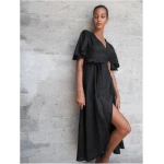 Dhalia Linen Dress in Black