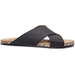 Gaia Black Vegan Flat Criss-cross Sandals