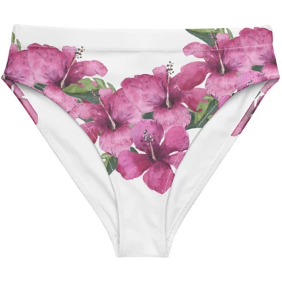 earlyfish recycelte Bikini Hose Tropical Flower Pink/Weiss