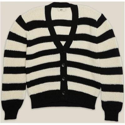 Knit Cardigan - Block Stripes Sustainable Cotton
