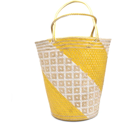 Sol Yellow Beach Tote Straw Bag