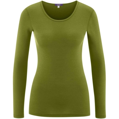 Damen Langarm-Shirt aus Bio-Merinowolle und Bio-Baumwolle