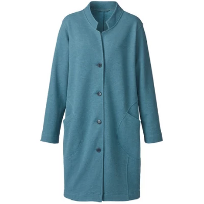 Mantel aus reiner Bio-Baumwolle, rauchblau