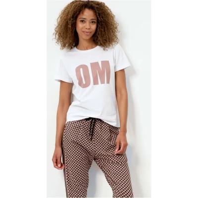 OGNX Loose T-shirt OM. Frauen Yoga T-Shirt OM, weiß Gr. XS-XL, 100% Bio Baumwolle. Nachhaltige Yoga Kleidung
