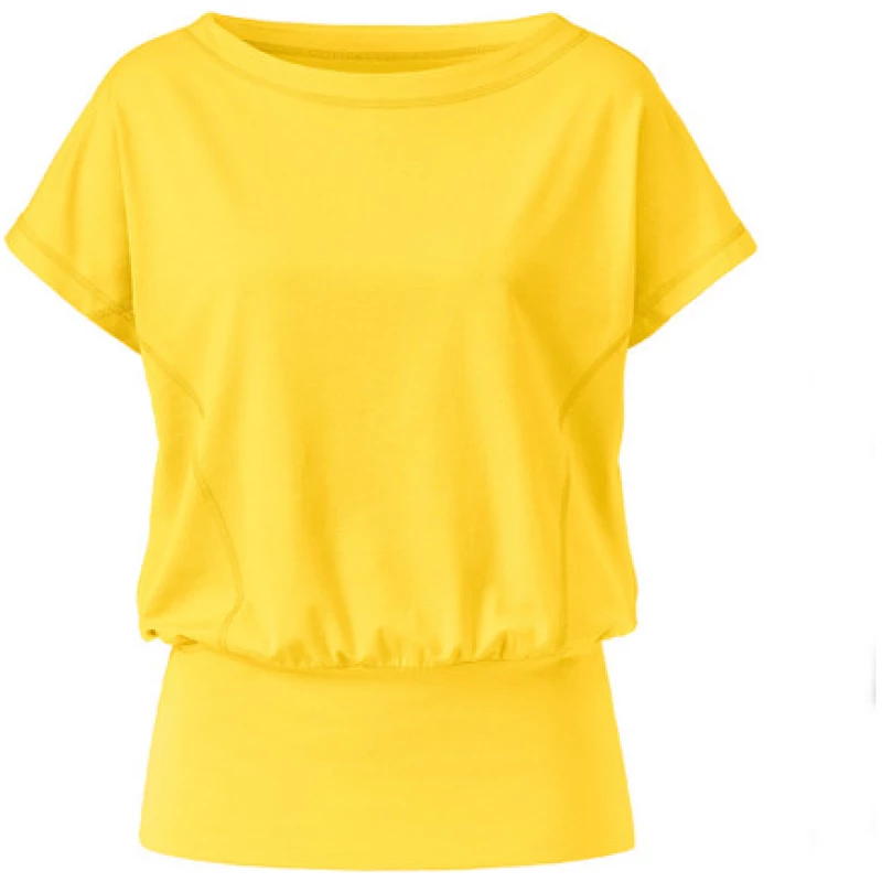 T-Shirt mit breitem Saum aus Bio-Baumwolle, gelb