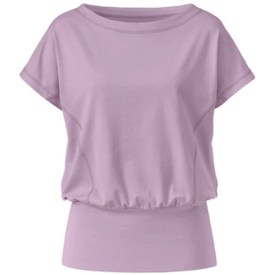 T-Shirt mit breitem Saum aus Bio-Baumwolle, hortensie
