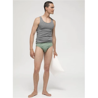 hessnatur Herren Slip PureDAILY im 2er Set aus Bio-Baumwolle - grün - Größe 4