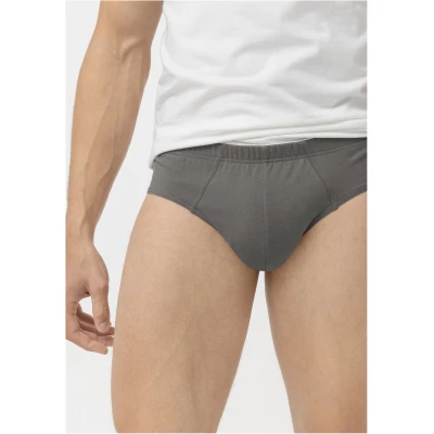 hessnatur Herren Slip PureLUX im 2er Set aus Bio-Baumwolle - grau - Größe 4