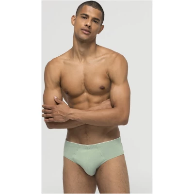 hessnatur Herren Slip PureLUX im 2er Set aus Bio-Baumwolle - grün - Größe 4