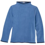 Fleecepullover mit Vulkankragen aus Bio-Baumwolle, jeansblau/nachtblau