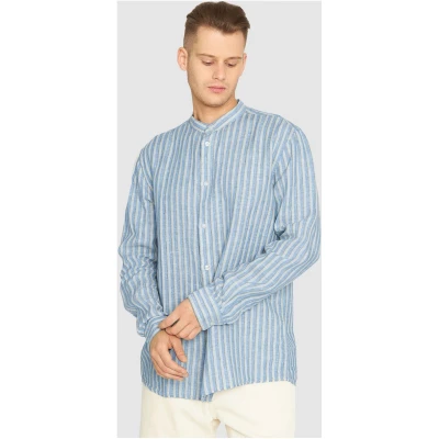 Long Sleeve Striped Linen Custom Fit Shirt