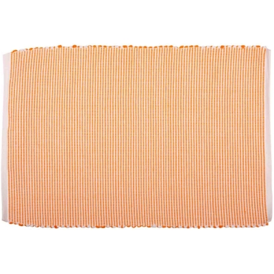 Badematte Baumwolle, orange / weiß, 70x50cm