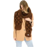 Bubble Ribbed Chunky Scarf - Brown