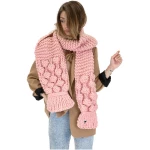 Bubble Ribbed Chunky Scarf - Pink