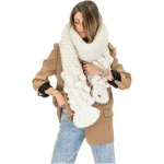 Bubble Ribbed Chunky Scarf - White